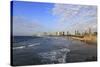 The Beach near the Old Jaffa.Tel Aviv on the Background.-Stefano Amantini-Stretched Canvas