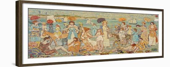 The Beach No 3, 1914-15 (Oil on Canvas)-Maurice Brazil Prendergast-Framed Premium Giclee Print