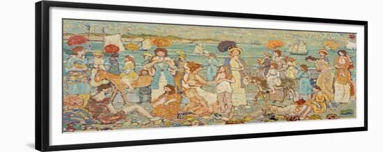 The Beach No 3, 1914-15 (Oil on Canvas)-Maurice Brazil Prendergast-Framed Premium Giclee Print