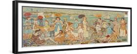 The Beach No 3, 1914-15 (Oil on Canvas)-Maurice Brazil Prendergast-Framed Premium Giclee Print