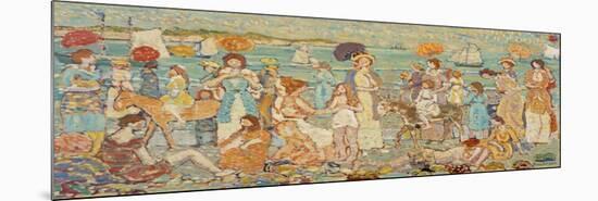 The Beach No 3, 1914-15 (Oil on Canvas)-Maurice Brazil Prendergast-Mounted Premium Giclee Print