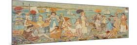 The Beach No 3, 1914-15 (Oil on Canvas)-Maurice Brazil Prendergast-Mounted Giclee Print