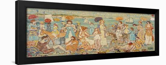 The Beach No 3, 1914-15 (Oil on Canvas)-Maurice Brazil Prendergast-Framed Giclee Print