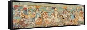 The Beach No 3, 1914-15 (Oil on Canvas)-Maurice Brazil Prendergast-Framed Stretched Canvas