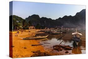 The Beach of El Nido at Sunset, Bacuit Archipelago, Palawan, Philippines, Southeast Asia, Asia-Michael Runkel-Stretched Canvas