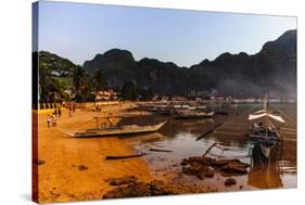 The Beach of El Nido at Sunset, Bacuit Archipelago, Palawan, Philippines, Southeast Asia, Asia-Michael Runkel-Stretched Canvas