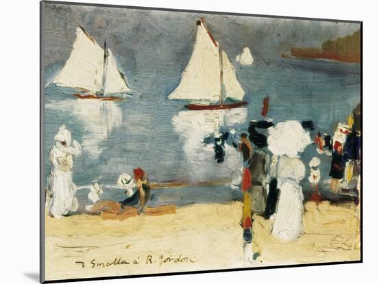 the beach of la OCncha in San Sebastian, 1912-Joaquin Sorolla y Bastida-Mounted Giclee Print