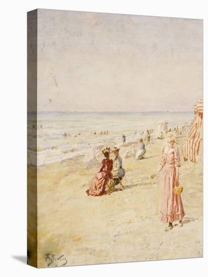The Beach, Ostende-Alfred Emile Stevens-Stretched Canvas