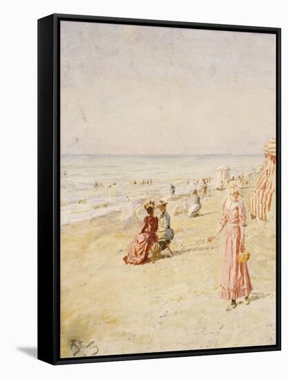 The Beach, Ostende-Alfred Emile Stevens-Framed Stretched Canvas