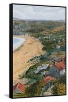 The Beach, Runswick Bay-Alfred Robert Quinton-Framed Stretched Canvas