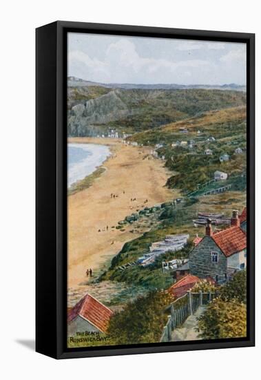 The Beach, Runswick Bay-Alfred Robert Quinton-Framed Stretched Canvas