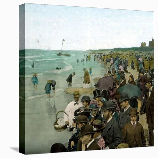 The Beach, Scheveningen (Netherlands), 1883-Leon, Levy et Fils-Stretched Canvas