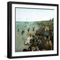 The Beach, Scheveningen (Netherlands), 1883-Leon, Levy et Fils-Framed Photographic Print