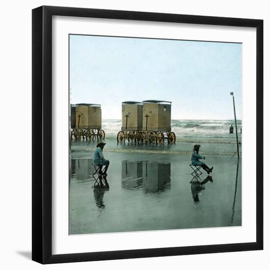 The Beach, Scheveningen (Netherlands), 1883-Leon, Levy et Fils-Framed Photographic Print