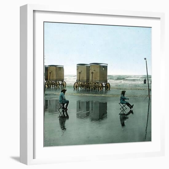 The Beach, Scheveningen (Netherlands), 1883-Leon, Levy et Fils-Framed Photographic Print