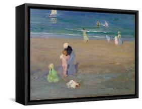 The Beach, Trouville-Emmanuel Phillips Fox-Framed Stretched Canvas