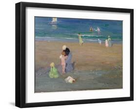 The Beach, Trouville-Emmanuel Phillips Fox-Framed Giclee Print