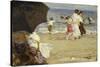 The Beach Umbrella-Edward Henry Potthast-Stretched Canvas