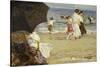 The Beach Umbrella-Edward Henry Potthast-Stretched Canvas