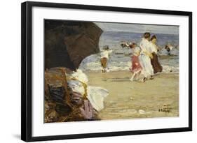 The Beach Umbrella-Edward Henry Potthast-Framed Giclee Print