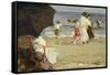 The Beach Umbrella-Edward Henry Potthast-Framed Stretched Canvas