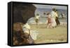 The Beach Umbrella-Edward Henry Potthast-Framed Stretched Canvas