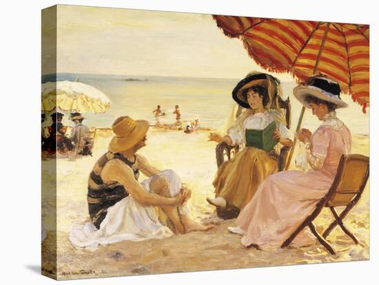The Beach-Alfred Victor Fournier-Stretched Canvas