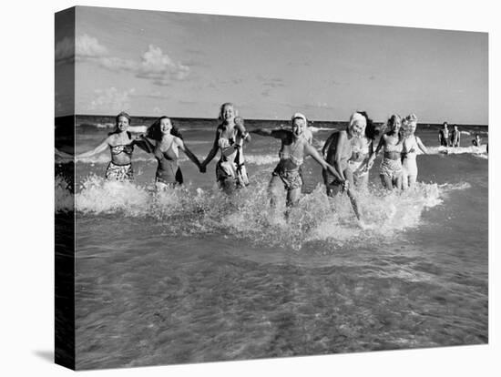The Beachcomber Girls Who Work Night Clubs are Hanging Out at Beach in the Daytime-Allan Grant-Stretched Canvas
