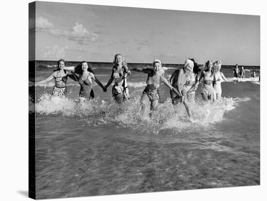 The Beachcomber Girls Who Work Night Clubs are Hanging Out at Beach in the Daytime-Allan Grant-Stretched Canvas