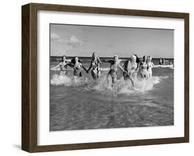 The Beachcomber Girls Who Work Night Clubs are Hanging Out at Beach in the Daytime-Allan Grant-Framed Photographic Print