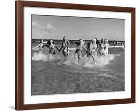 The Beachcomber Girls Who Work Night Clubs are Hanging Out at Beach in the Daytime-Allan Grant-Framed Photographic Print