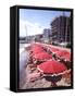 The Beachfront at Esterel Plage in Juan Les Pins on the French Riviera, France-Ralph Crane-Framed Stretched Canvas