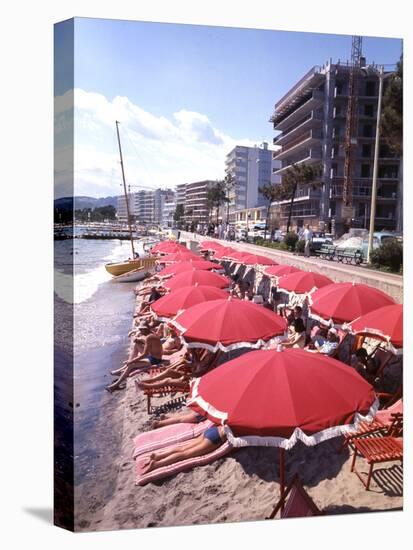 The Beachfront at Esterel Plage in Juan Les Pins on the French Riviera, France-Ralph Crane-Stretched Canvas