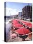 The Beachfront at Esterel Plage in Juan Les Pins on the French Riviera, France-Ralph Crane-Stretched Canvas