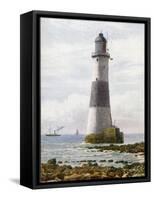 The Beachy Head Lighthouse Stands on Rocks Offshore Below the Celebrated Cliffs-null-Framed Stretched Canvas