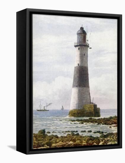 The Beachy Head Lighthouse Stands on Rocks Offshore Below the Celebrated Cliffs-null-Framed Stretched Canvas