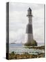 The Beachy Head Lighthouse Stands on Rocks Offshore Below the Celebrated Cliffs-null-Stretched Canvas