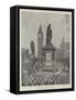 The Beaconsfield Statue, Westminster, on Primrose Day-null-Framed Stretched Canvas