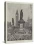 The Beaconsfield Statue, Westminster, on Primrose Day-null-Stretched Canvas