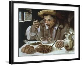 The Bean Eater, 1583-1585-Annibale Carracci-Framed Giclee Print