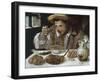 The Bean Eater, 1583-1585-Annibale Carracci-Framed Giclee Print