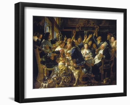 The Bean Feast, about 1640/45-Jacob Jordaens-Framed Giclee Print