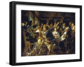 The Bean Feast, about 1640/45-Jacob Jordaens-Framed Giclee Print