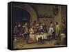 The Bean King (The Feast of the Bean Kin)-David Teniers the Younger-Framed Stretched Canvas