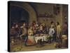 The Bean King (The Feast of the Bean Kin)-David Teniers the Younger-Stretched Canvas