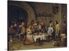 The Bean King (The Feast of the Bean Kin)-David Teniers the Younger-Stretched Canvas