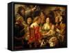 The Bean King (The King Drinks)-Jacob Jordaens-Framed Stretched Canvas