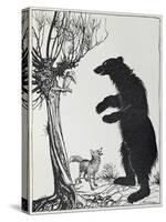 The Bear and the Fox, Illustration from 'Aesop's Fables', Published by Heinemann, 1912-Arthur Rackham-Stretched Canvas