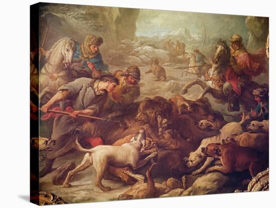 The Bear Hunt-Carle van Loo-Stretched Canvas