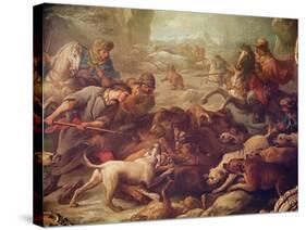 The Bear Hunt-Carle van Loo-Stretched Canvas